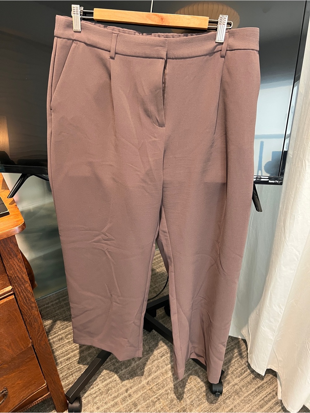 DKNY Taupe Women's Straight-Leg Dress Pants size 12